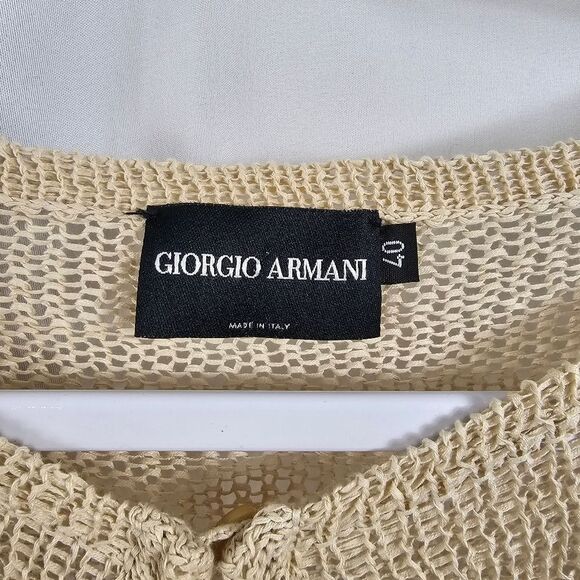 Vintage Giorgio Armani Open Knit Cardigan in Cream - Size 40 (Italian) - Picture 2 of 12